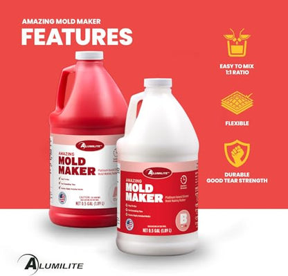 Alumilite Amazing Mold Maker Silicone Rubber 1 Gallon, 30-Min Demold - size: 1 gal.