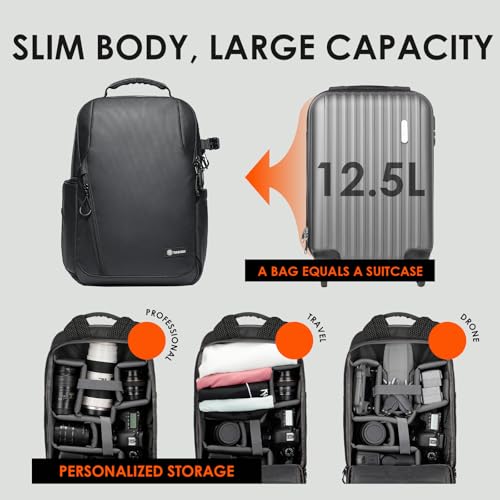 TARION Urban Camera Backpack for Photographers Compact 12.5L Black TRL - color: 12.5l Backpack Black, size: Large