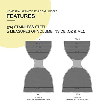 Homestia Bell Jigger for Bartending, 2 oz 1oz Double Cocktail Jigger, Black - color: Bell Jigger - Black