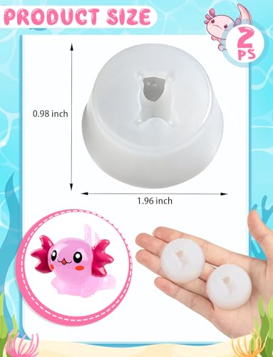 2 Pcs Mini Cute Axolot Figurines Silicone Mold - color: 2 Pcs Axolot White