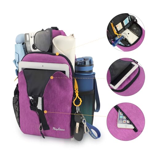 MAYLISACC Sling Bag Reversible Crossbody Chest Daypack Lightweight Hiking - color: Purple