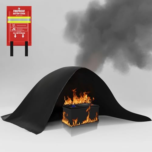 Lipo Battery Fireproof Cover Battery Safe Blanket for Ebike and Escooter Storage,Charging and Discharging, EV Fire Blanket for Lithium Battery (59x79 inch) - color: 59x79 Inch