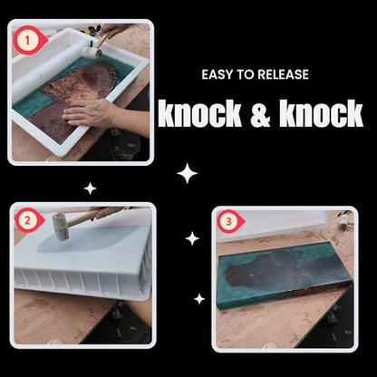 Kalinta Epoxy Mold with Divider Adjustable- 19x15.7x3in No-Seal Resin Mold Integrated Clamping System - Perfect for Beginners & Experienced Artists Alike - Ideal for Creative Resin Art Projects - size: 19"x15.7"x3"