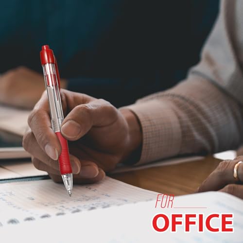 Fainne 200 Pack 1.0 mm Retractable Ballpoint Pen Bulk, Red Ink - color: Red Ink