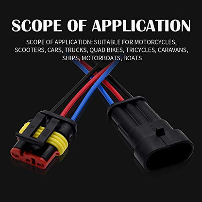G 3 Pin Waterproof Connector 16AWG Electrical Male Female Wire Plugs - size: 3 PIN