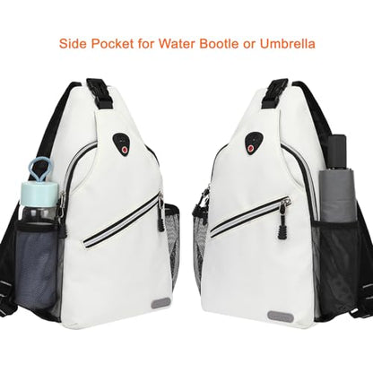 MOSISO Small Sling Bag for Men, Crossbody Shoulder Chest Daypack Bag - color: Ivory White