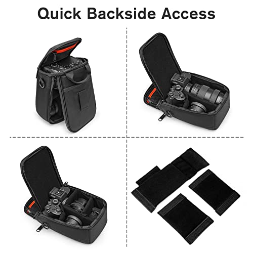 S-ZONE Camera Insert Bag Waterproof Lens Cube Case Compatible with Nikon Canon - color: Black