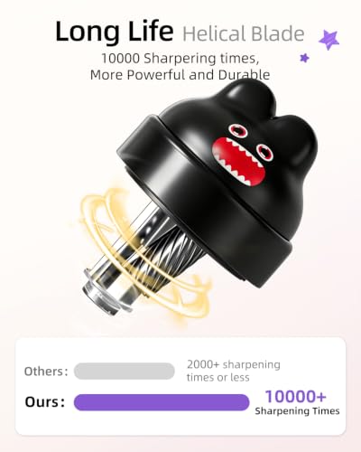 ZMOL Black Bunny Electric Pencil Sharpener, 6-8mm, Rechargeable, Stickers - color: Black