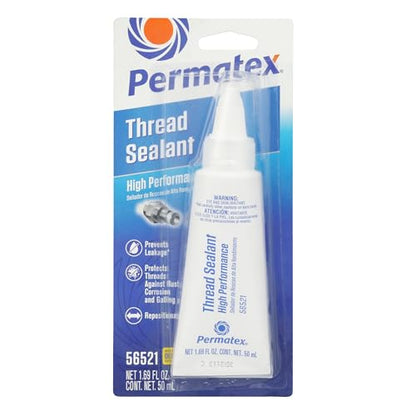 Permatex 56521 High Performance Thread Sealant, 50 ml, White - size: 50 ml, style: High Performance Thread Sealant