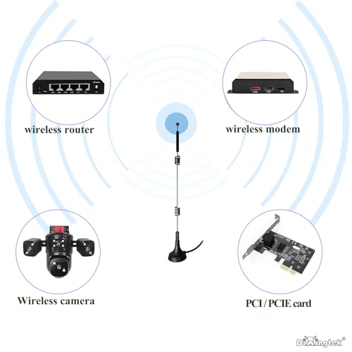 2-Pack Dual Band WiFi 2.4GHz 5GHz 5.8GHz Magnetic SMA Antenna
