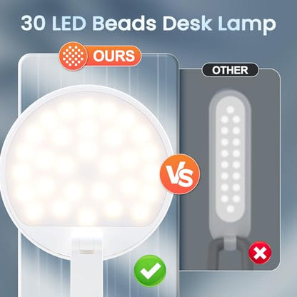 One Fire Rechargeable Table Lamp, 3600mAh Battery Operated Lamp Dorm Lamp - color: White