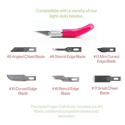 K71 Fingertip Craft Knife, 7-Inch Ergonomic, Finger Loop, Pink - color: Pink