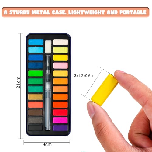 Watercolor Paint Set, Portable Travel Palette for Painting and Sketching