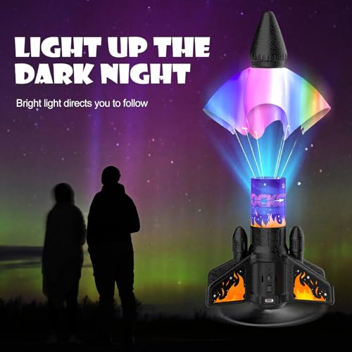 Rocket Launcher for Kids, 200 ft Self Launching Motorized Rocket Toy - color: Orange