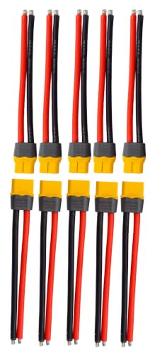 XT60 Update UH60 Connector Plug Cable Kit - 10-Piece Female and Male Assemblies with 12 AWG Silicone Cables(146mm)