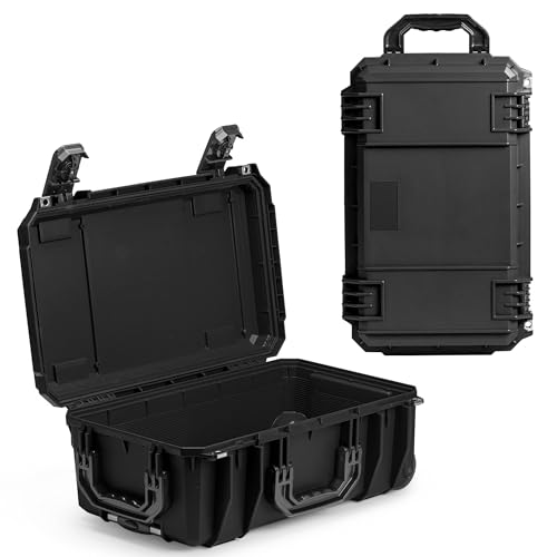Seahorse 830 Professional Carry On Suitcase, TSA Approved, Mil Spec, IP67 Waterproof, USA Made Secure Lockable Protective Wheeled Hard Case for Travel Enthusiasts - color: Black, style: 830 Empty