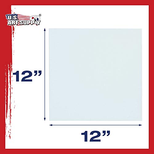 U.S. Art Supply 12 X 12 Inch Art Canvas Board Panels 12 Pack - 8 Ounce - size: 12" x 12"