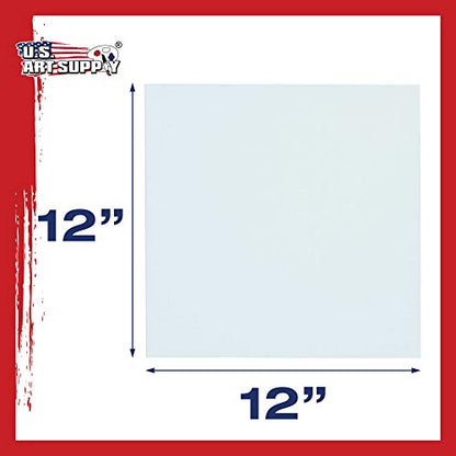 U.S. Art Supply 12 X 12 Inch Art Canvas Board Panels 12 Pack - 8 Ounce - size: 12" x 12"
