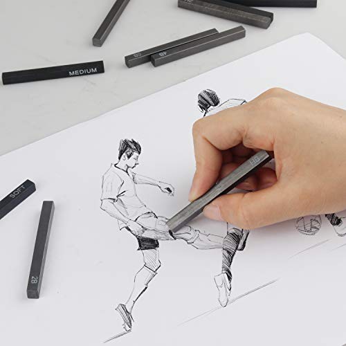 MyLifeUNIT Compressed Graphite, Square Drawing Pencils for Artists, Pack of 6 (2H, HB, 2B, 4B, 6B and 8B)
