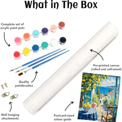 Beach Cute Lemons Paint by Numbers Kit for Adults Beginner (Without Frame) - color: YH05002