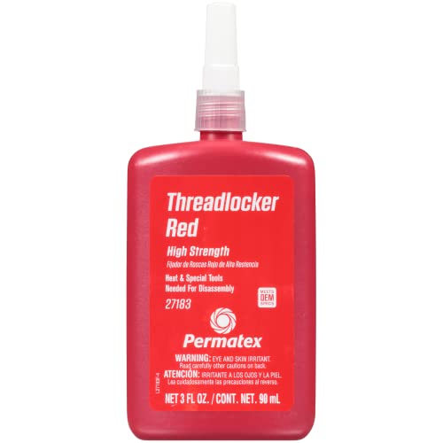 Permatex 27183 High Strength Threadlocker Red, 90 ml - size: 90 ml, style: Liquid - High Strength