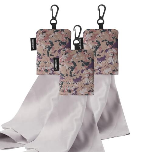 SEIBER Microfiber Cleaning Cloth for Eyeglass with Pouch, 3PCS, Camo Desert - color: Camo Desert-(3pack)