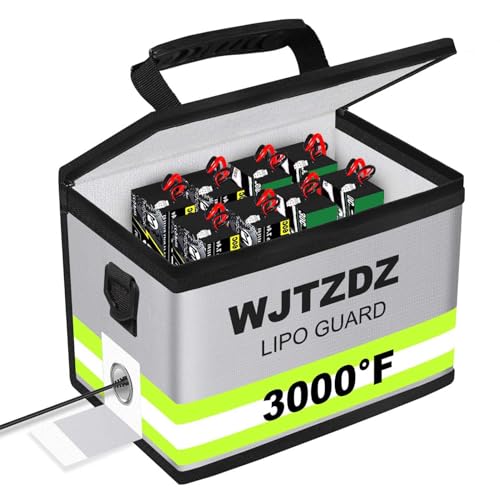 Upgraded Lipo Battery Fireproof Explosionproof Bag(8.5 x 5.7 x 6.5 inch),4 Layers of Heat Insulated Materials with Waterproof Zipper/Reflective Strip,Comfortable Handle/Portable Shoulder Strap - color: Silver White, size: Standard Size
