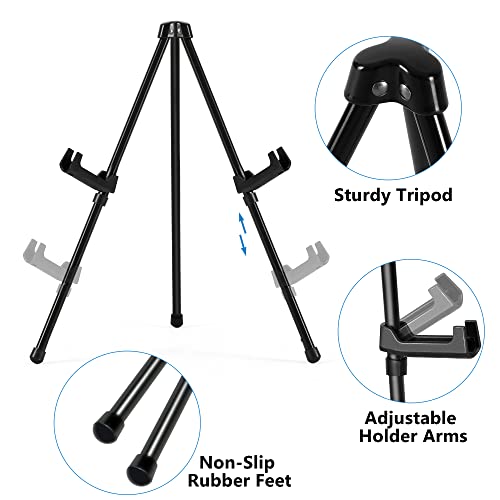 14" Tabletop Instant Display Easel, Black Steel Tripod Easel Stand(6 Pack) - style: 6 Pack Black