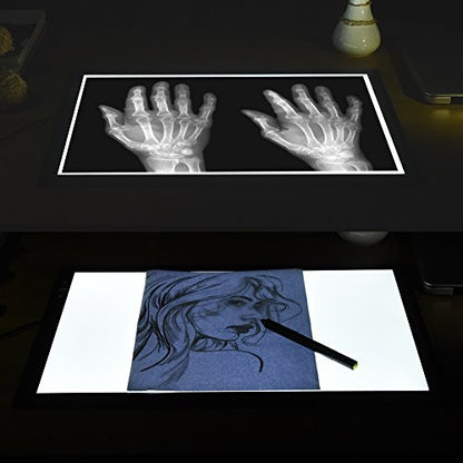 HSK A3 LED Artist tracing Light Box Copy Table, Adjustable High Brightness Light Pad for Tatto Drawing, Sketching, Animation,Diamond Painting Accessories - size: 11.7 x 16.5 inches