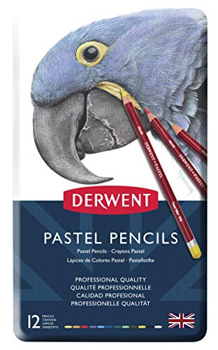 Derwent Pastel Pencils, 4mm Core, Metal Tin, 12 Count (32991) - size: 1 Count (Pack of 12)
