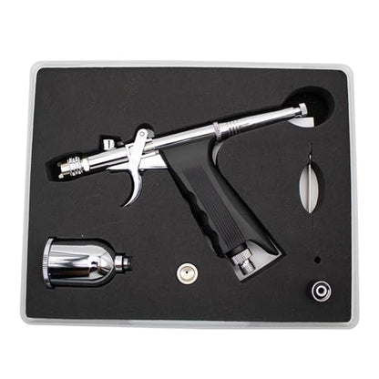 Uouteo Airbrush Kit, Double Action Trigger Airbrush Gun with 0.5mm Fan Spray Cap/Needles/Nozzles, 15 CC Cup, Air Brush Guns for Painting - color: 217B 0.5mm Airbrush Kit