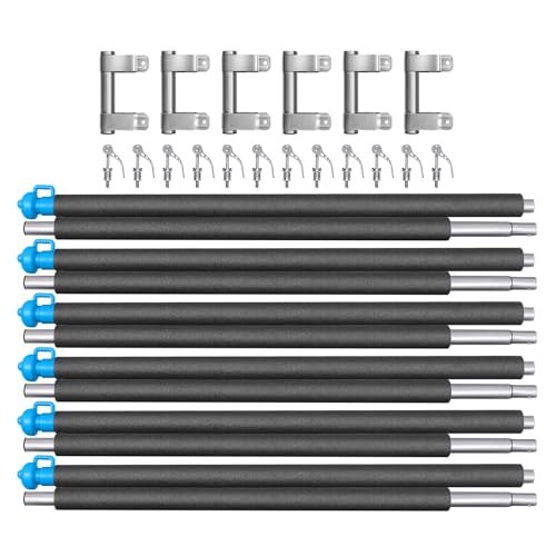 Universal Trampoline Replacement Enclosure Poles with Clamp and Hardware Fits 6 Straight Poles Trampoline