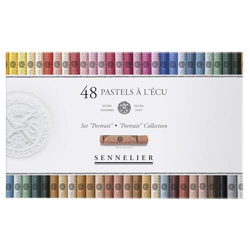 SENNELIER Extra-Soft French Pastel Portrait Professional Artist Box Set, 48-Colors