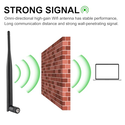 2Pcs 6dBi WiFi Antenna 2.4GHz 5GHz 5.8GHz RP-SMA Male Bluetooth Antenna Audio Range for USB Adapter Camera Video Surveillance Monitor PC Computer WiFi Router Wireless Network Card - size: 2pcs 6dBi