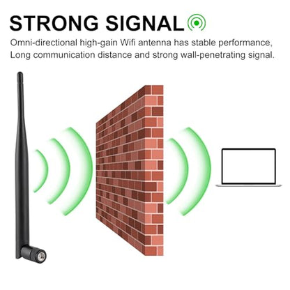 2Pcs 6dBi WiFi Antenna 2.4GHz 5GHz 5.8GHz RP-SMA Male Bluetooth Antenna Audio Range for USB Adapter Camera Video Surveillance Monitor PC Computer WiFi Router Wireless Network Card - size: 2pcs 6dBi