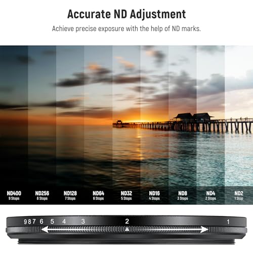 NEEWER 55mm ND2-400 (1-9 Stops) Variable ND Filter with Lens Cap - size: 55mm, style: ND2-ND400