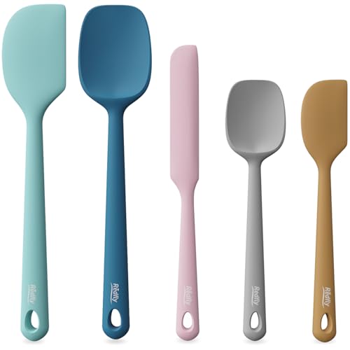 Redfly 5-Piece Food-Grade Silicone Spatula Set for Baking, Heat-Resistant