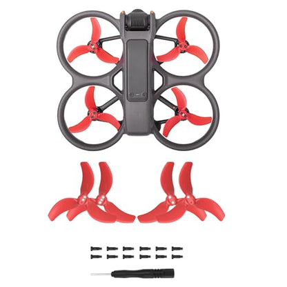 Avata 2 Propellers, 4Pcs Avata 2 Propellers Replacement, Low Noise Replacement Spare Blades Props for DJI Avata 2 Drone Accessories - color: Red