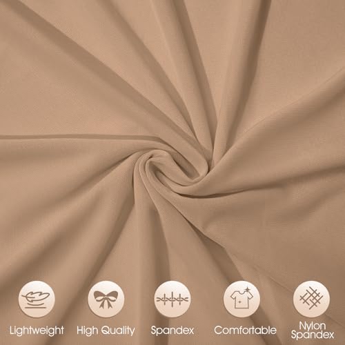Horbaunal 4-Way Stretch Mesh Fabric by The Yard, Dark Nude 2 Yard - color: Dark Nude, size: 2 Yards