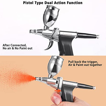 Airbrush Trigger Gun with 0.3 mm Needles 2CC/5CC/13CC Cup - color: 166AK 0.3mm airbrush kit