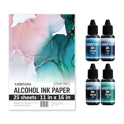Kamenskaya Alcohol Ink Set with Alcohol Ink Paper