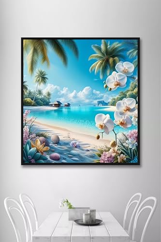 Tropical Beach Diamond Painting Kit for Adults,Gem Art for Beginners - color: KM594-1