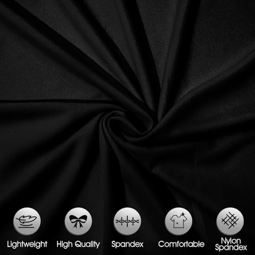 Horbaunal 4-Way Stretch Mesh Fabric by The Yard, Black 5 Yard - color: Black, size: 5 Yards