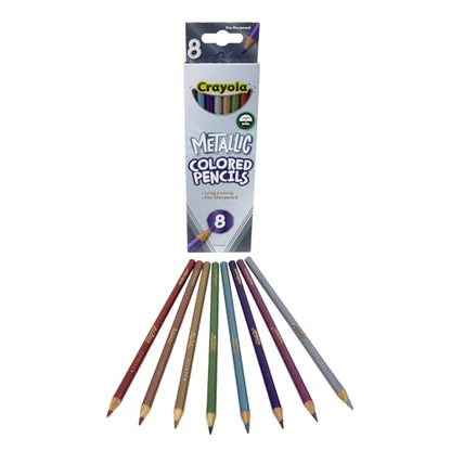 Crayola 68-3708 Metallic Colored Pencils 8 Pack