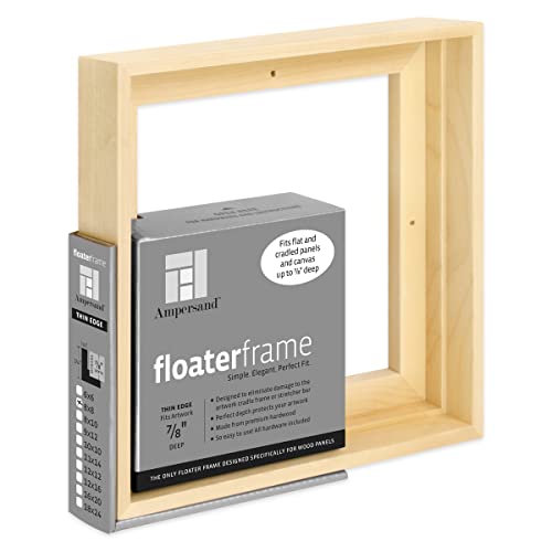Ampersand Floaterframe for Wood Panels, 7/8 Inch Depth, Thin, 8X8 Inch, Maple (FTHIN780808M) - color: Maple Thin, size: 8"x8"