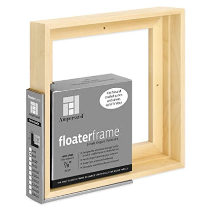 Ampersand Floaterframe for Wood Panels, 7/8 Inch Depth, Thin, 8X8 Inch, Maple (FTHIN780808M) - color: Maple Thin, size: 8"x8"