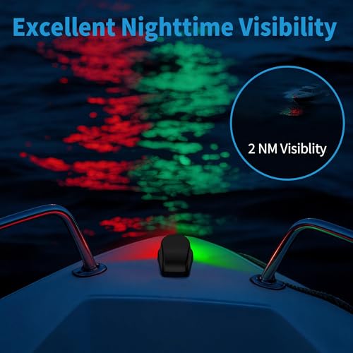 Obcursco Boat Navigation Lights, Red and Green LED Light, Boat Accessories - color: Black