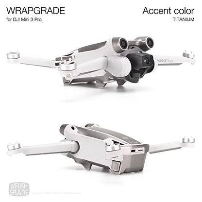 WRAPGRADE Skin Stickers Compatible with DJI Mini 3 Pro | Accent Color (Titanium) - color: Titanium