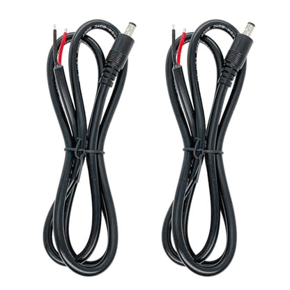 2Pcs 3FT 16AWG DC5.5mm x 2.5mm Male Power Pigtails Cable - style: DC5525 Male