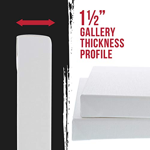 U.S. Art Supply 24"x30" Stretched Canvas for Painting, Gallery Depth 3-Pack